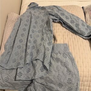 Habitual Sky Blue Embroidered Garment